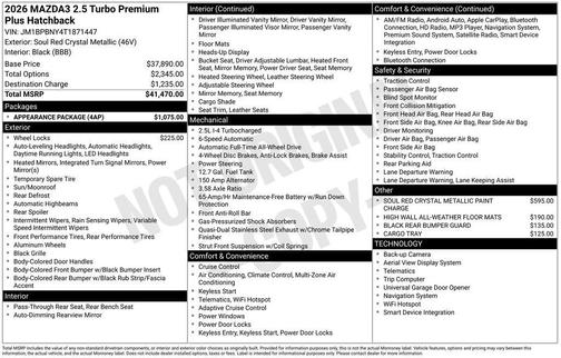 2026 Mazda Mazda3 2.5 Turbo AWD