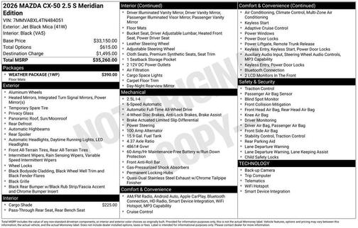 jet black mica 2026 Mazda CX-50 2.5 S