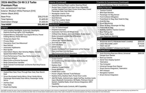 2026 Mazda CX-90 3.3 Turbo Premium Plus