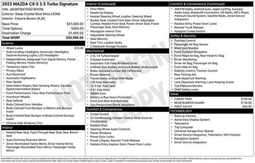 2025 Mazda CX-5 2.5 Turbo Signature