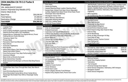 2026 Mazda CX-70 3.3 Turbo S Premium