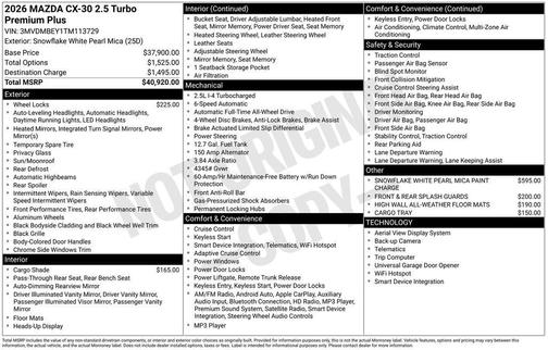 2026 Mazda CX-30 2.5 Turbo Premium Plus Package