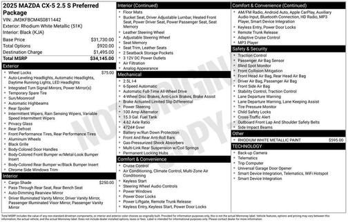 2025 Mazda CX-5 2.5 S Preferred Package