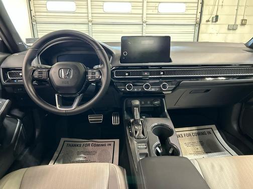 Platinum White Pearl 2025 Honda Civic Hybrid Sport Touring