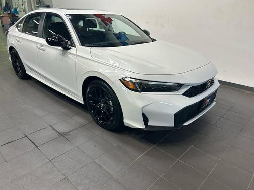 Platinum White Pearl 2025 Honda Civic Hybrid Sport