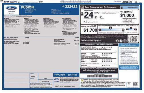 Oxford White 2020 Ford Fusion S