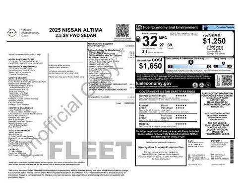 Gun Metallic 2025 Nissan Altima 2.5 SV