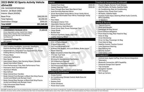 Jet Black 2023 BMW X3 xDrive30i