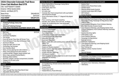 2026 Chevrolet Colorado Trail Boss
