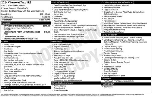 2024 Chevrolet Trax FWD 1RS