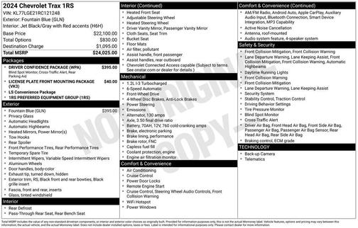2024 Chevrolet Trax FWD 1RS