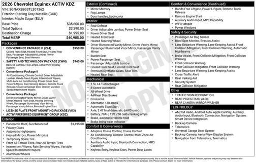 2026 Chevrolet Equinox AWD ACTIV