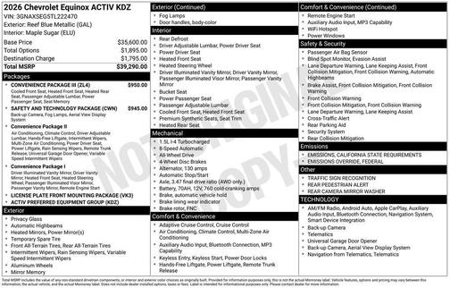 2026 Chevrolet Equinox AWD ACTIV