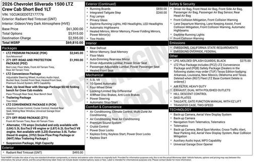 2026 Chevrolet Silverado 1500 LTZ