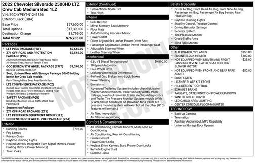 Black 2022 Chevrolet Silverado 2500 LTZ