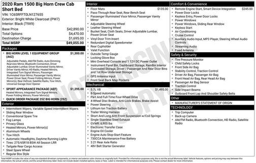 2020 RAM 1500 Big Horn/Lone Star