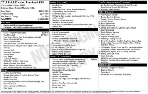 Ebony Twilight Metallic 2017 Buick Envision Premium I