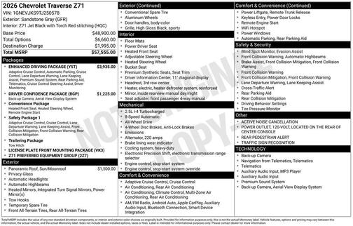 2026 Chevrolet Traverse AWD Z71