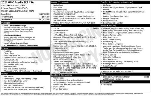 2021 GMC Acadia AWD SLT