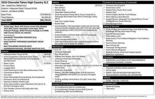 2024 Chevrolet Tahoe 4WD High Country