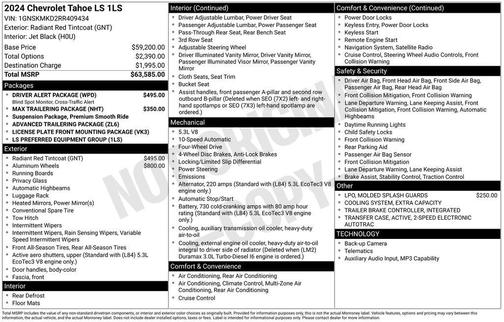 Radiant Red Tintcoat 2024 Chevrolet Tahoe LS
