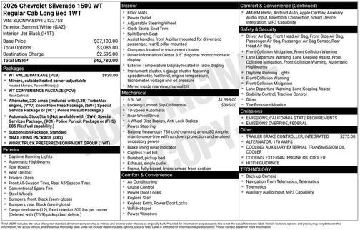 2026 Chevrolet Silverado 1500 WT