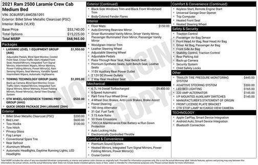 2021 RAM 2500 Laramie Crew Cab 4x4 6'4' Box