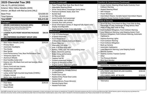 2025 Chevrolet Trax FWD 2RS