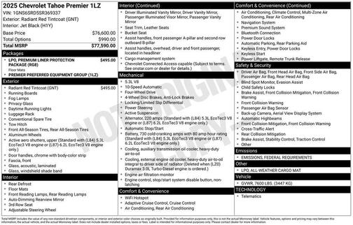 2025 Chevrolet Tahoe Premier