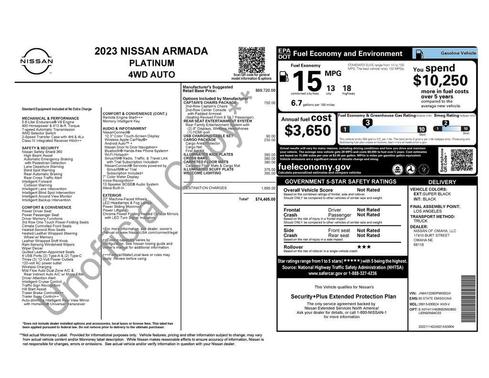 Super Black 2023 Nissan Armada Platinum 4WD