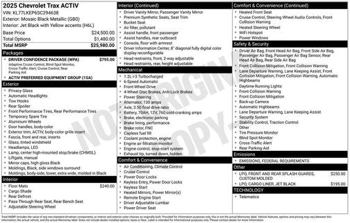 2025 Chevrolet Trax FWD ACTIV