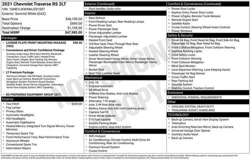 2021 Chevrolet Traverse RS
