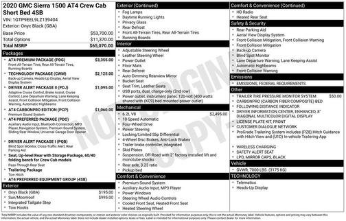 2020 GMC Sierra 1500 AT4