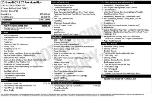 2016 Audi Q3 2.0T Premium Plus