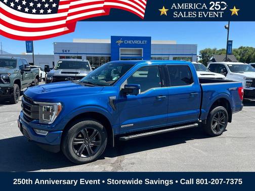 Blue 2022 Ford F-150 Lariat