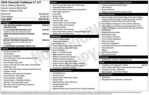2026 Chevrolet Trailblazer LT