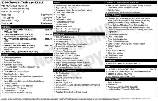 2026 Chevrolet Trailblazer LT