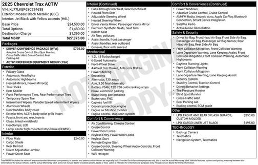 2025 Chevrolet Trax FWD ACTIV