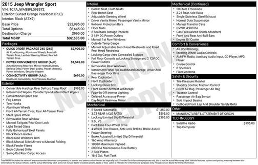 2015 Jeep Wrangler Sport