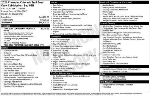 2026 Chevrolet Colorado Trail Boss