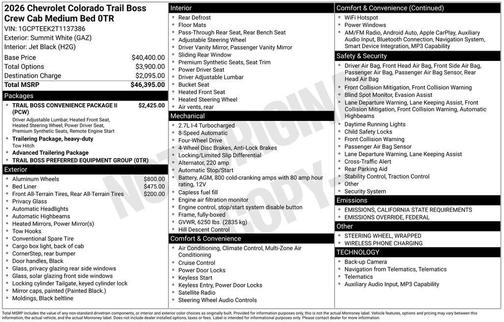 2026 Chevrolet Colorado Trail Boss