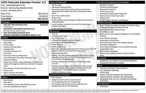 2025 Chevrolet Suburban Premier