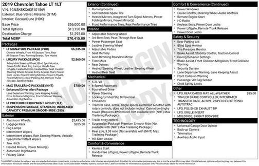 2019 Chevrolet Tahoe LT