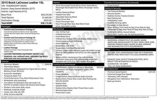 2015 Buick LaCrosse Leather