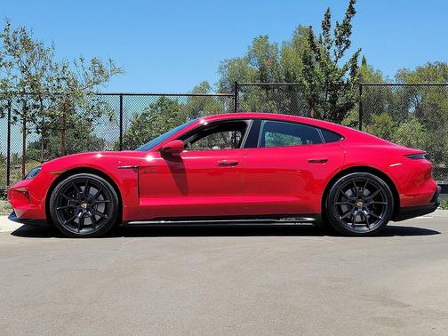 Carmine Red 2025 Porsche Taycan GTS