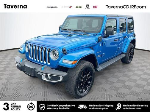 Hydro Blue Pearlcoat 2022 Jeep Wrangler Unlimited 4xe Sahara