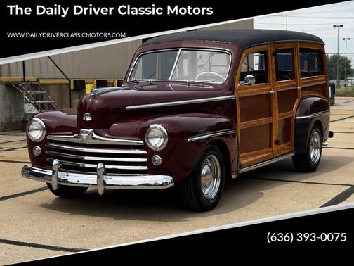 Maroon 1948 Ford Deluxe Wagon