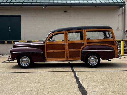 Maroon 1948 Ford Deluxe Wagon