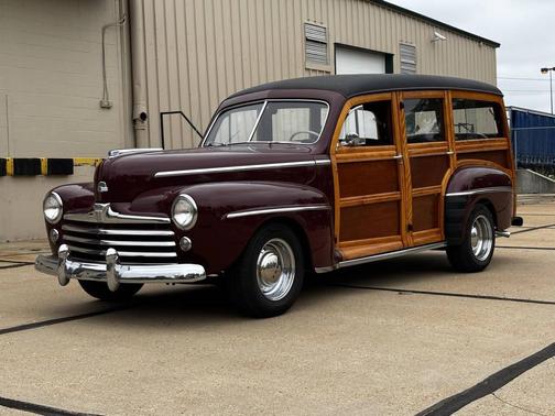 Maroon 1948 Ford Deluxe Wagon