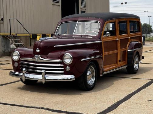 Maroon 1948 Ford Deluxe Wagon